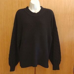 +SZ LS Black Sweater W/Pom Poms on The Sleeve SZ XXL By Vince Camuto